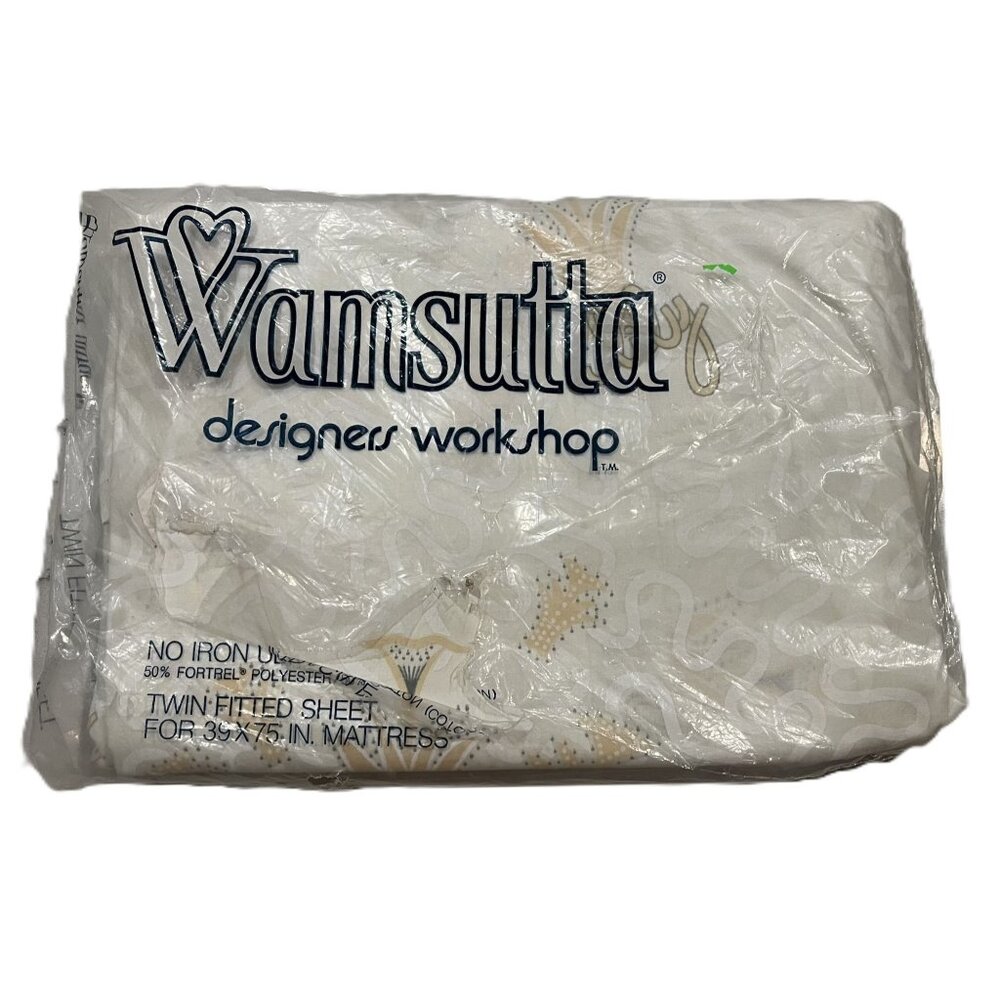 Vtg 1970s Wamsutta Designers Ultracale Zandra's Lily Pattern Twin Fitted Sheet